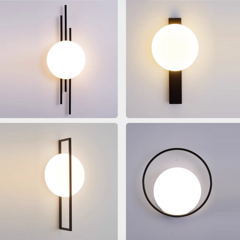 Scandinavian Round Acrylic Iron LED Wall Sconce Lamp