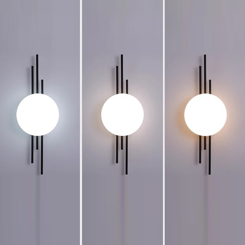 Scandinavian Round Acrylic Iron LED Wall Sconce Lamp