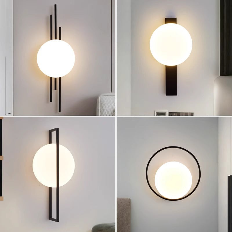 Scandinavian Round Acrylic Iron LED Wall Sconce Lamp