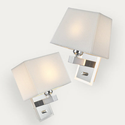Scalloped Square Fabric Iron 1-Light Wall Sconce Lamp