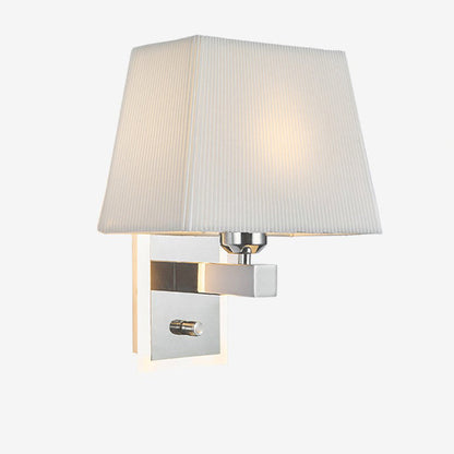Scalloped Square Fabric Iron 1-Light Wall Sconce Lamp