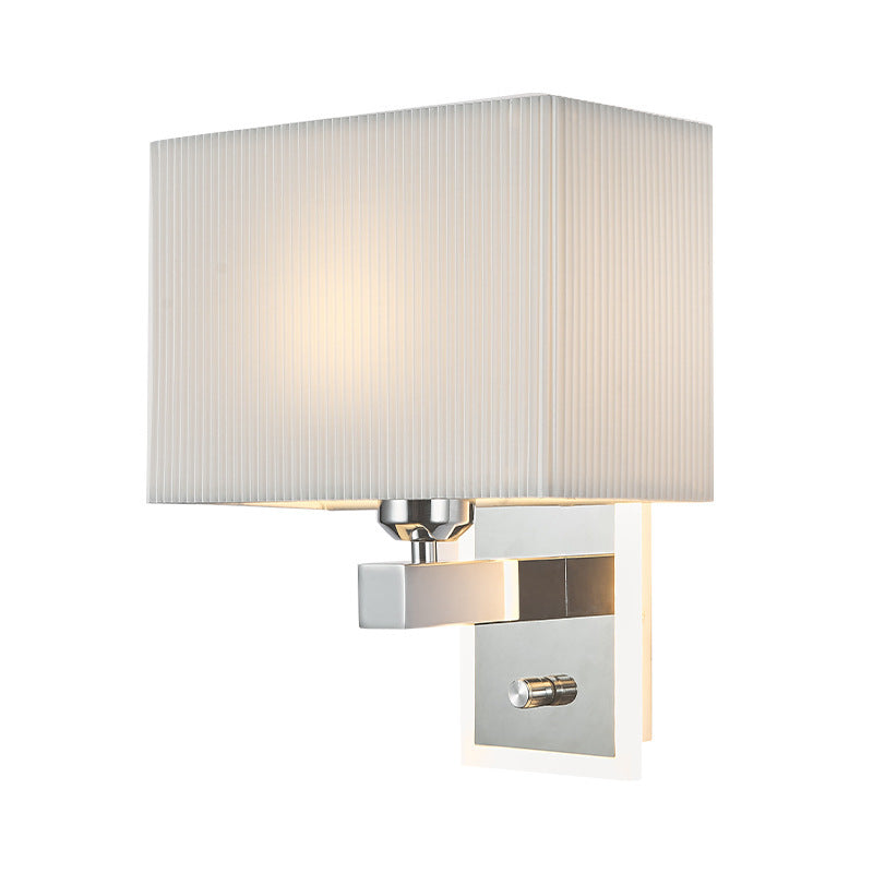 Scalloped Square Fabric Iron 1-Light Wall Sconce Lamp