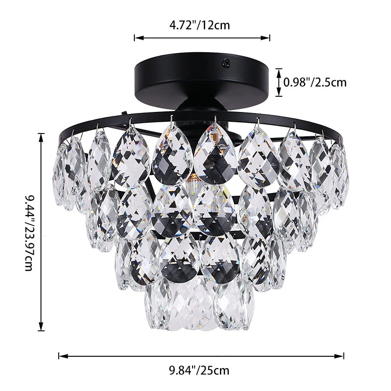 Contemporary Crystal Iron Ceiling Light