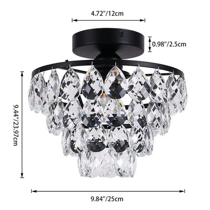 Contemporary Crystal Iron Ceiling Light