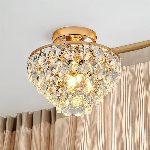 Contemporary Crystal Iron Ceiling Light