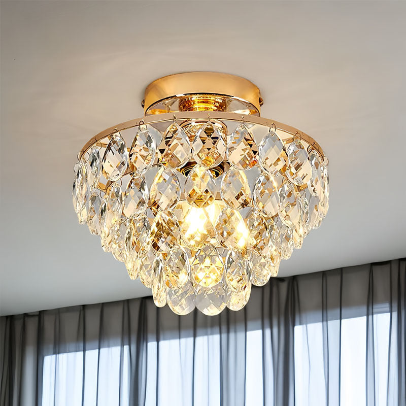 Contemporary Crystal Iron Ceiling Light