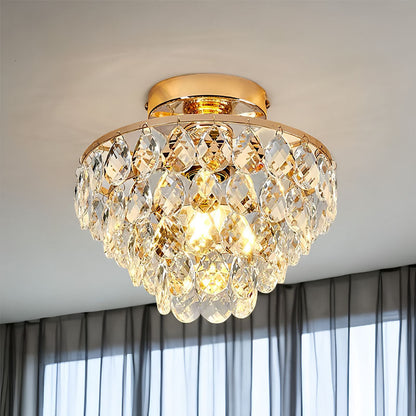 Contemporary Crystal Iron Ceiling Light
