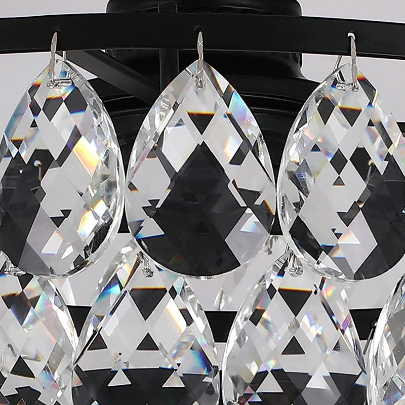 Contemporary Crystal Iron Ceiling Light