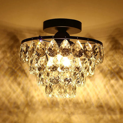 Contemporary Crystal Iron Ceiling Light