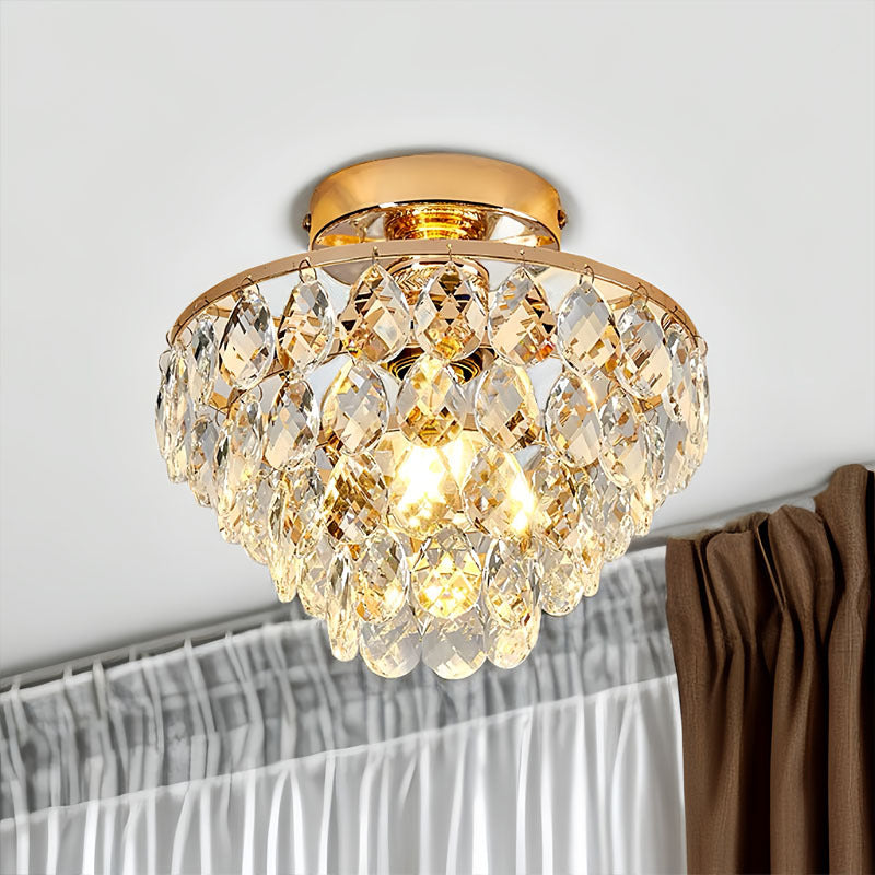 Contemporary Crystal Iron Ceiling Light