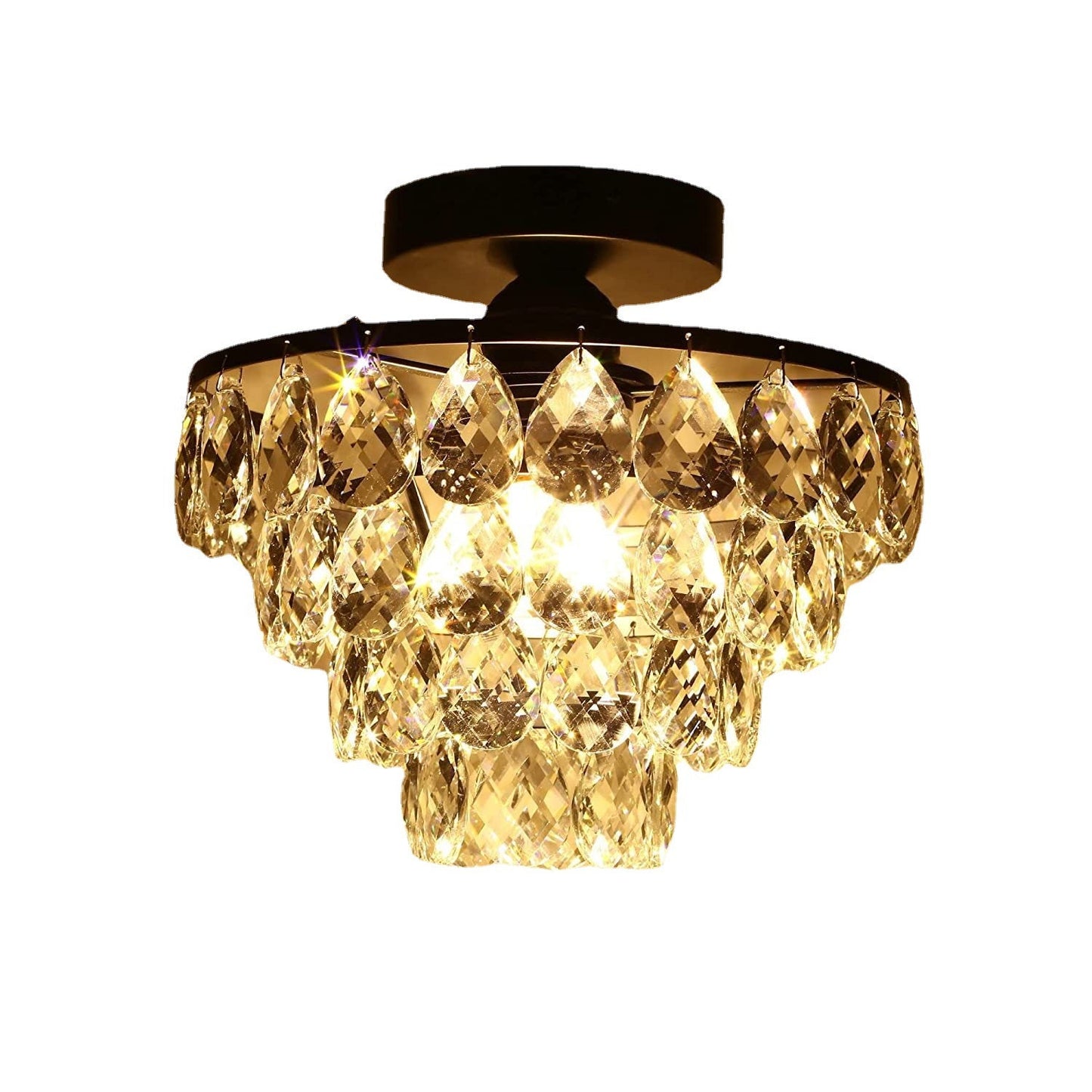 Contemporary Crystal Iron Ceiling Light