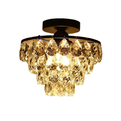 Contemporary Crystal Iron Ceiling Light