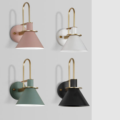 Scandinavian Curved Round Iron 1-Light Wall Sconce Lamp