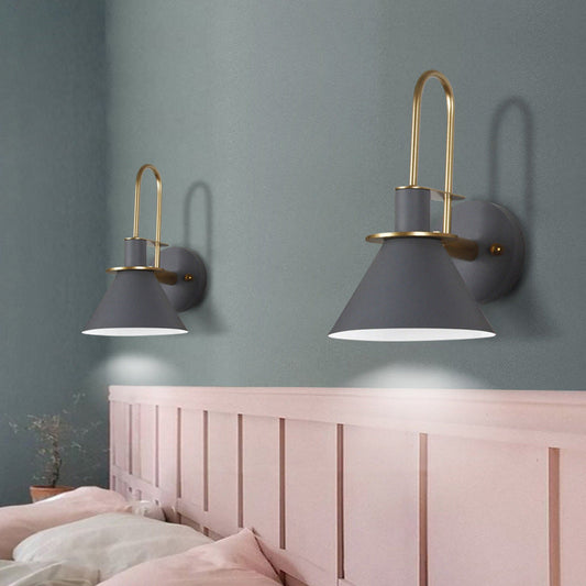 Scandinavian Curved Round Iron 1-Light Wall Sconce Lamp