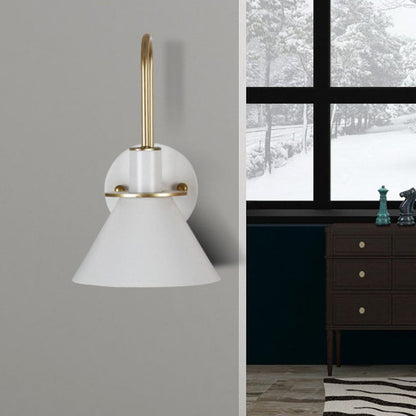 Scandinavian Curved Round Iron 1-Light Wall Sconce Lamp