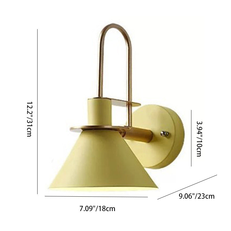 Scandinavian Curved Round Iron 1-Light Wall Sconce Lamp
