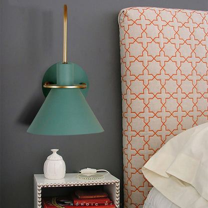 Scandinavian Curved Round Iron 1-Light Wall Sconce Lamp