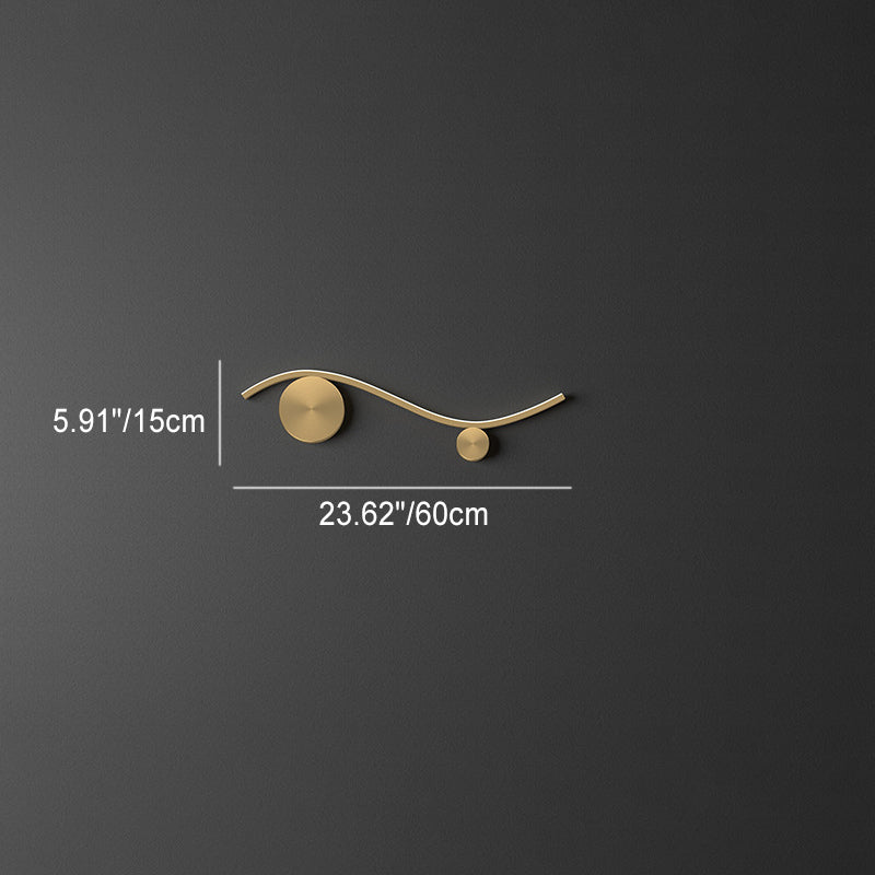 Copper Silicone Line Wave Circle LED Wall Sconce Lamp
