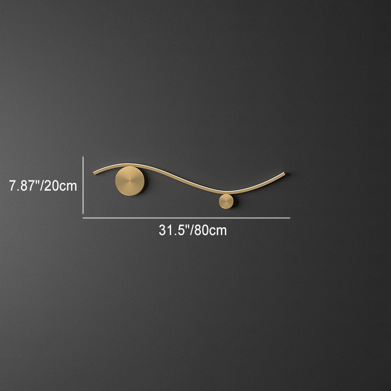 Copper Silicone Line Wave Circle LED Wall Sconce Lamp