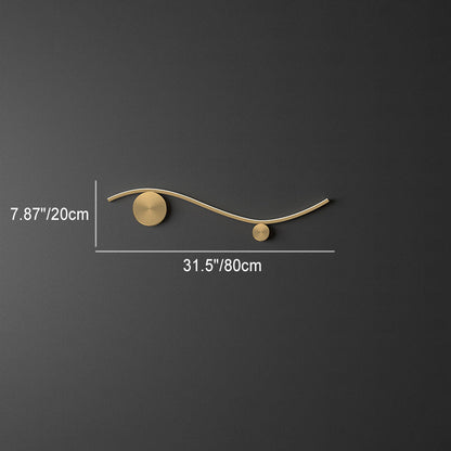 Copper Silicone Line Wave Circle LED Wall Sconce Lamp
