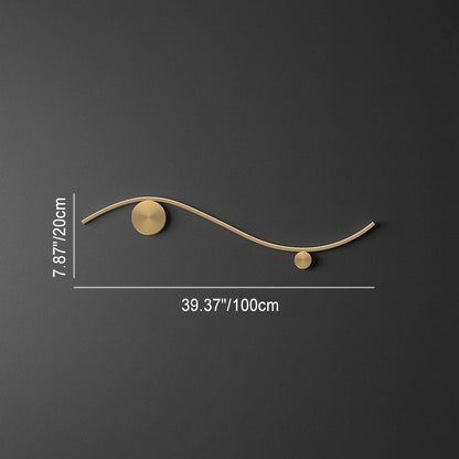 Copper Silicone Line Wave Circle LED Wall Sconce Lamp
