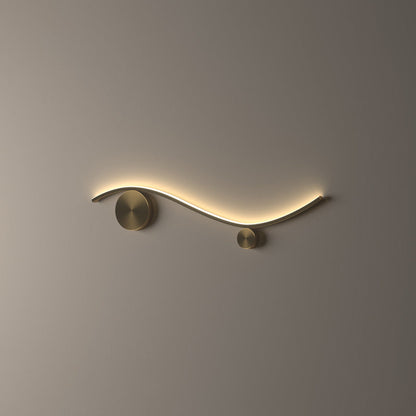 Copper Silicone Line Wave Circle LED Wall Sconce Lamp