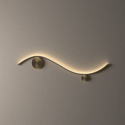 Copper Silicone Line Wave Circle LED Wall Sconce Lamp