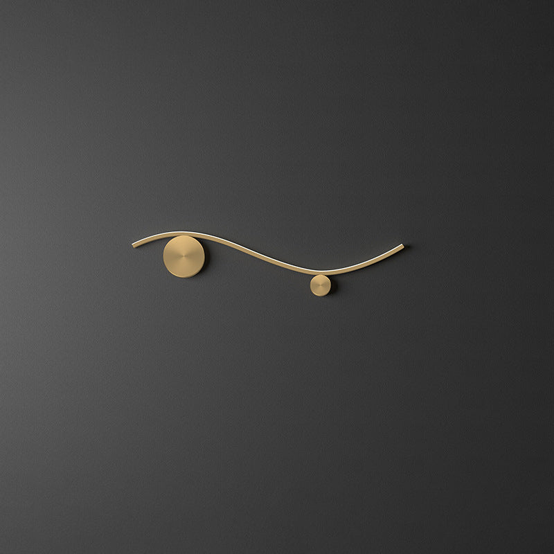 Copper Silicone Line Wave Circle LED Wall Sconce Lamp