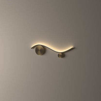 Copper Silicone Line Wave Circle LED Wall Sconce Lamp