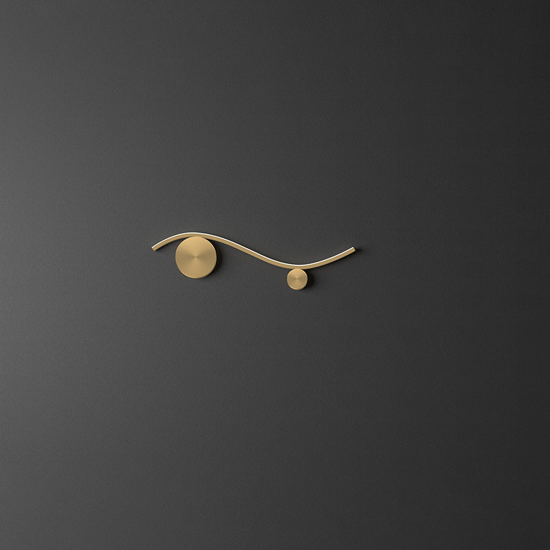 Copper Silicone Line Wave Circle LED Wall Sconce Lamp