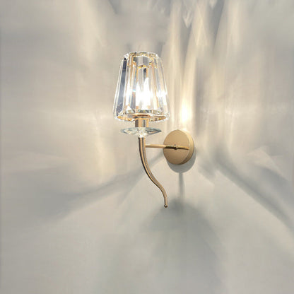 Metal Steel Crystal Ball Cylinder 1-Light Wall Sconce Lamp