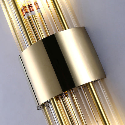Stainless Crystal Rhombic Strip 2-Light Wall Sconce Lamp
