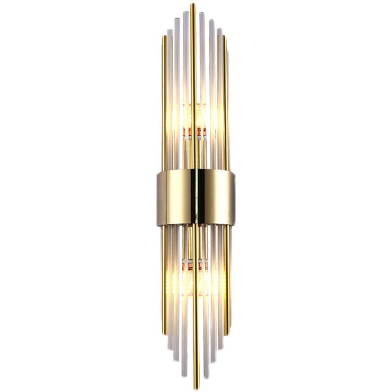 Stainless Crystal Rhombic Strip 2-Light Wall Sconce Lamp