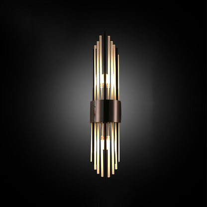 Stainless Crystal Rhombic Strip 2-Light Wall Sconce Lamp