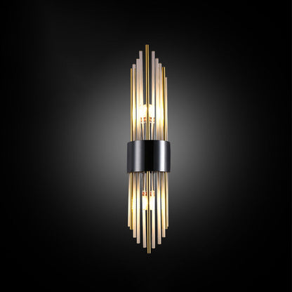 Stainless Crystal Rhombic Strip 2-Light Wall Sconce Lamp