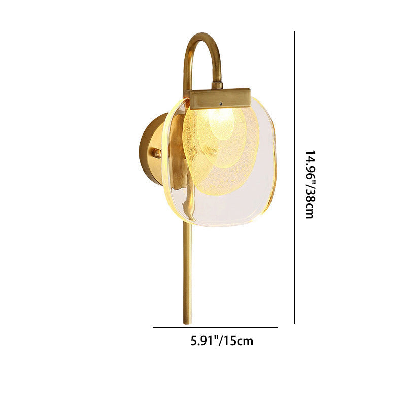 Mid-century Glass Square Elliptical LED Wall Sconce Lamp