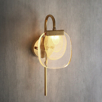 Mid-century Glass Square Elliptical LED Wall Sconce Lamp