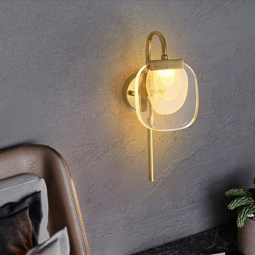 Mid-century Glass Square Elliptical LED Wall Sconce Lamp