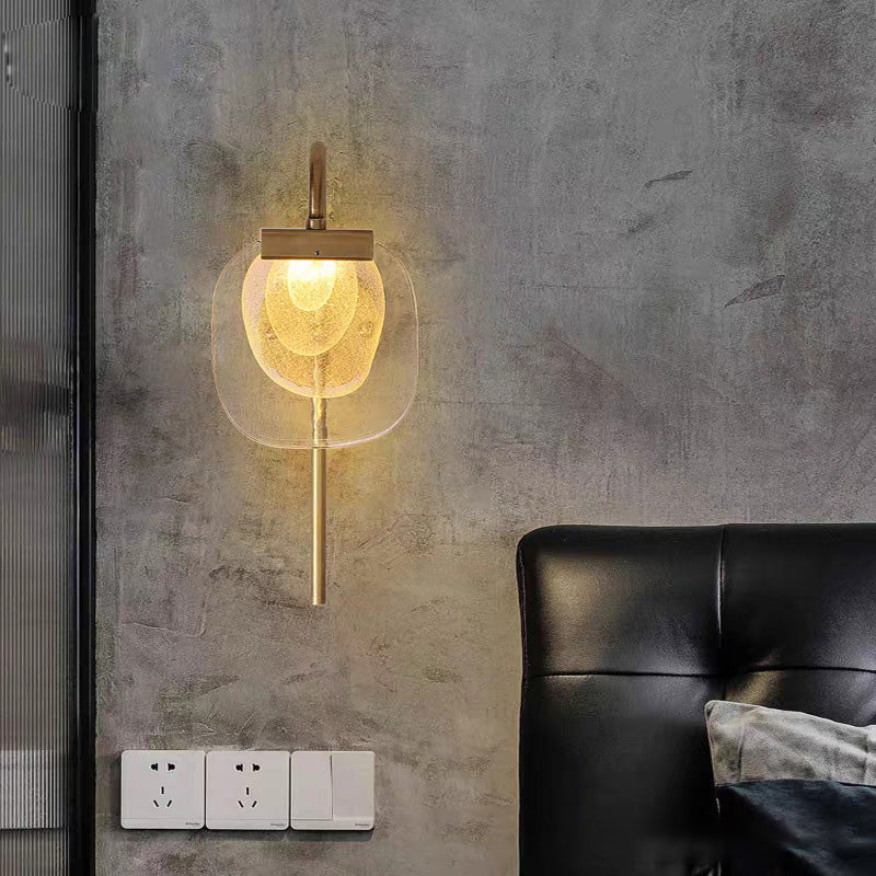 Mid-century Glass Square Elliptical LED Wall Sconce Lamp