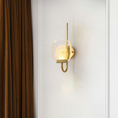 Mid-century Glass Square Elliptical LED Wall Sconce Lamp