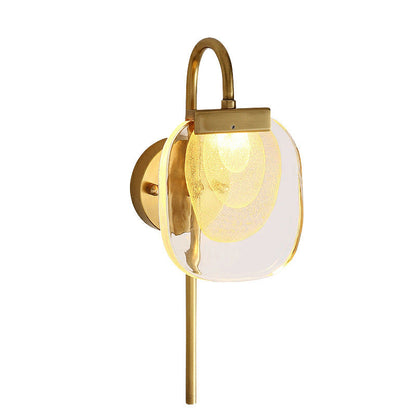Mid-century Glass Square Elliptical LED Wall Sconce Lamp