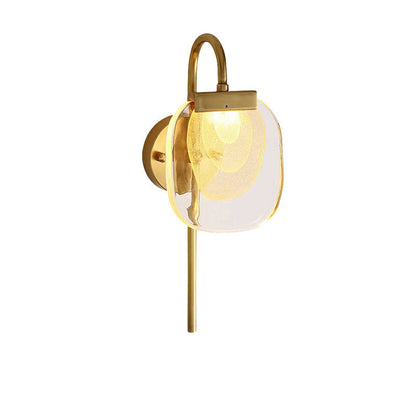 Mid-century Glass Square Elliptical LED Wall Sconce Lamp