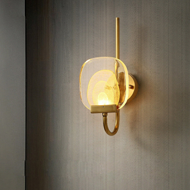 Mid-century Glass Square Elliptical LED Wall Sconce Lamp
