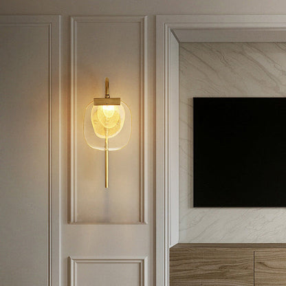 Mid-century Glass Square Elliptical LED Wall Sconce Lamp