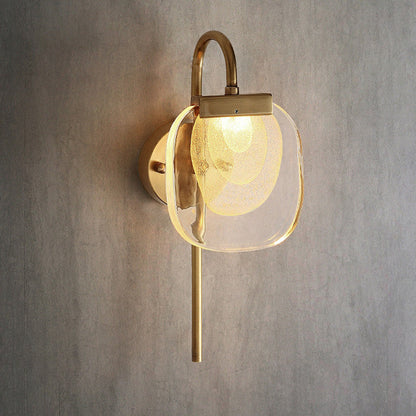Mid-century Glass Square Elliptical LED Wall Sconce Lamp