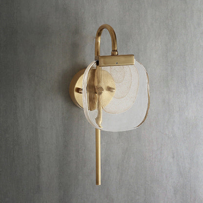 Mid-century Glass Square Elliptical LED Wall Sconce Lamp