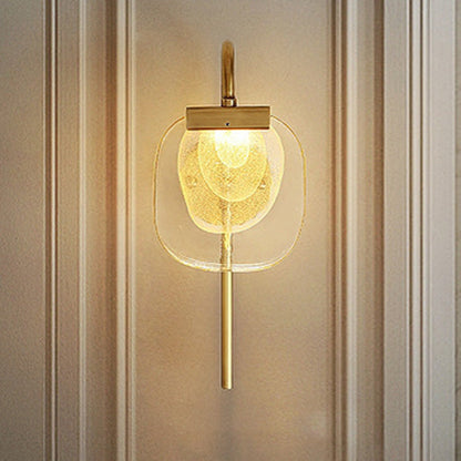 Mid-century Glass Square Elliptical LED Wall Sconce Lamp