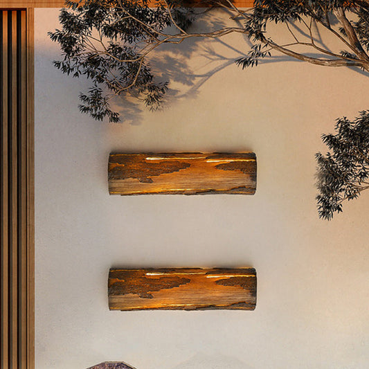 Scandinavian Tree Stump Rock-Like 1-Light Wall Sconce Lamp