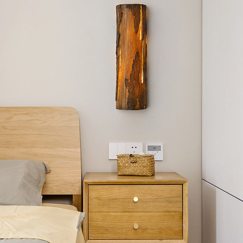 Scandinavian Tree Stump Rock-Like 1-Light Wall Sconce Lamp