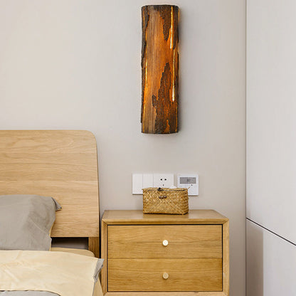 Scandinavian Tree Stump Rock-Like 1-Light Wall Sconce Lamp